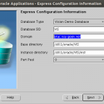 Enter Express configuration etails (database, domain, home directory)