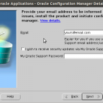 Enter Oracle Support details